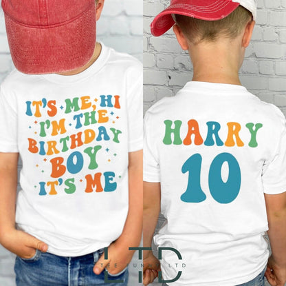 Its Me Hi Im The Birthday Boy Its Me Shirt, Custom Birthday Name Age Kid Tee , It's me Hi Shirt, Personalized Birthday Shirt, Birthday Boy