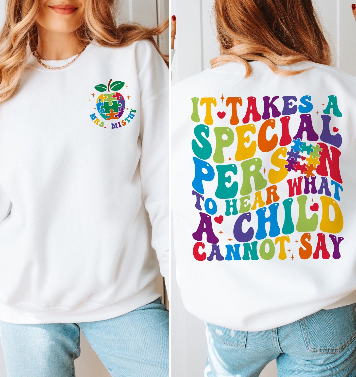 Det kræver en speciel person at høre, hvad et barn ikke kan sige Skjorte, Special Ed-skjorte, Behavior Analyst Tees, Speed ​​Teacher Gift Idea