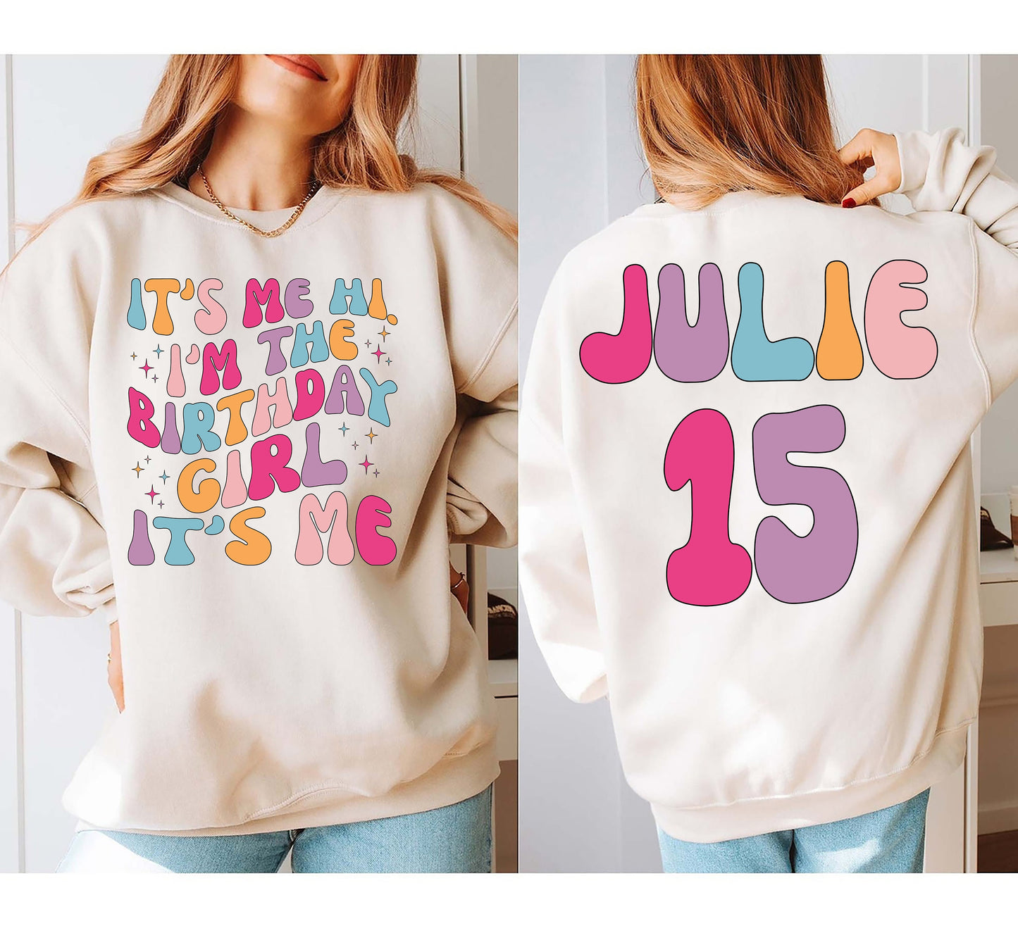It's Me Hi I'm the Birthday Girl It's Me T-Shirt, Custom Birthday Shirt, Birthday Party Sweatshirt, Gift For Tee