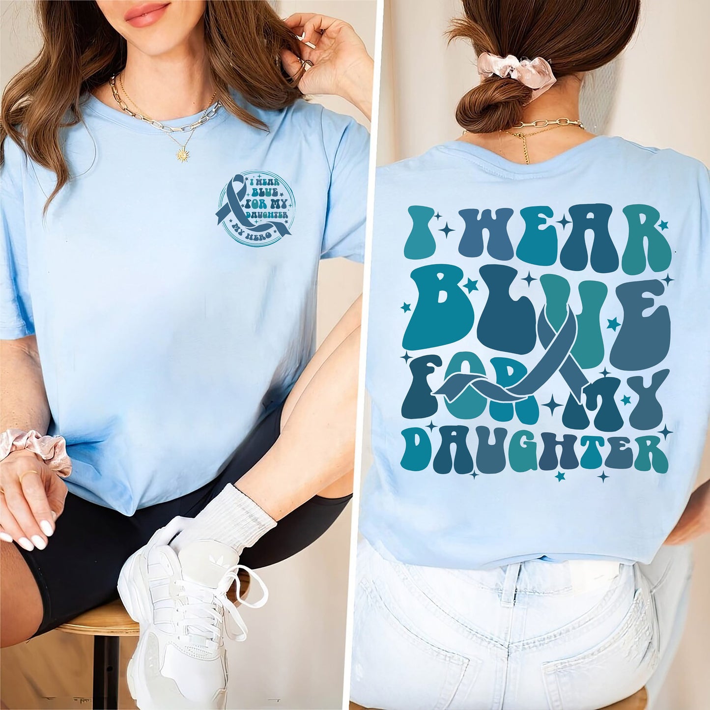 I Wear Blue For My Daughter Autism Awareness Shirt, Autism Family Shirt, Autism Awareness Shirt, In April We Wear Blue For Someone Shirt tee
