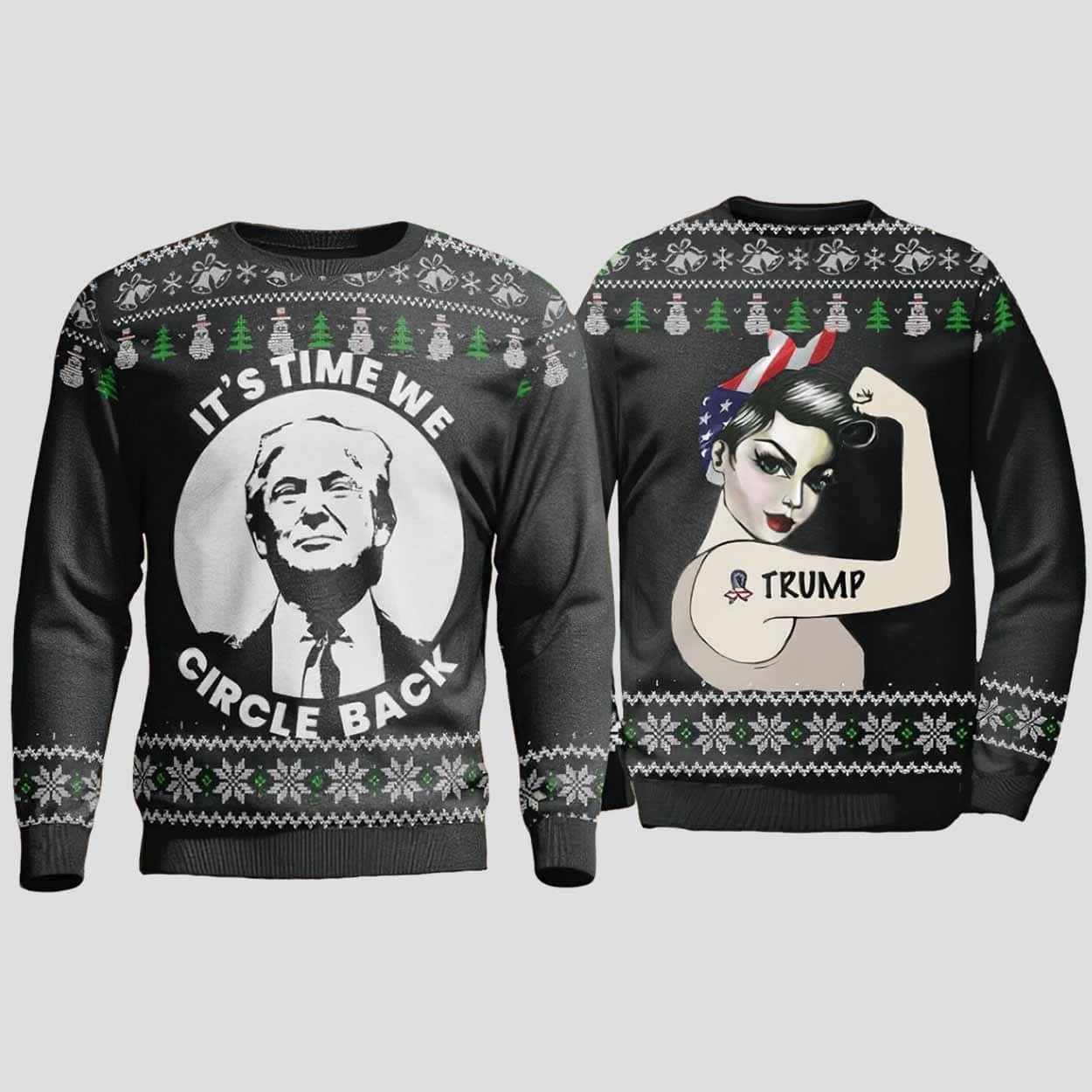 It’s Time We Circle Back Trump Ugly Christmas Sweater