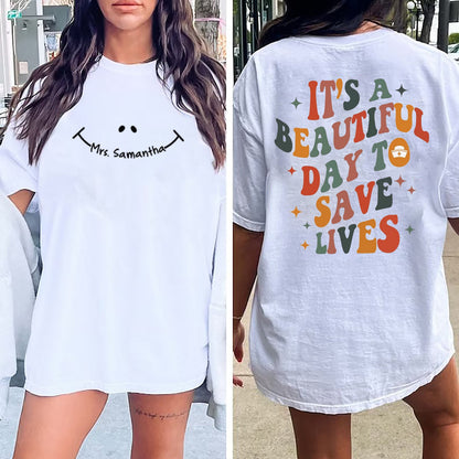 It's Beautiful Day To Save Lives Shirt, Custom Nurse Shirt, Nurse Sweater, New Nurse Gift, Picu Nurse Shirt, Registered Nurse RN Icu Shirt