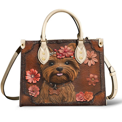 Leather Bag Wildflower Yorkie