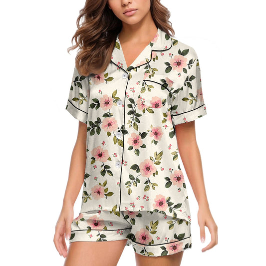 JULMCOMO Womens Pajama Sets Cute Fruit Print Pajamas Set Short Sleeve Button Up Sleepwear Plus Size Pj Loungewear Matching Family Outfits Complexion L