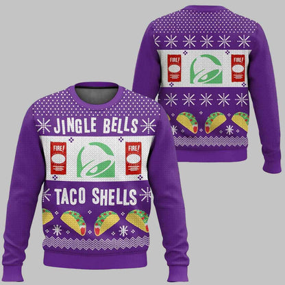 Jingle Bells Taco Shells Ugly Christmas Sweater