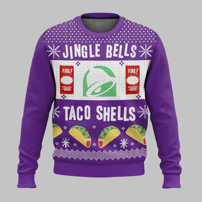 Jingle Bells Taco Shells Ugly Christmas Sweater