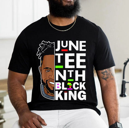 Juneteenth Black King Melanin Athair Daid Fir Mac Daid Da Buachaillí T-léine, Black Lives Matter Shirt, Juneteenth Shirt, Human Equality Léine