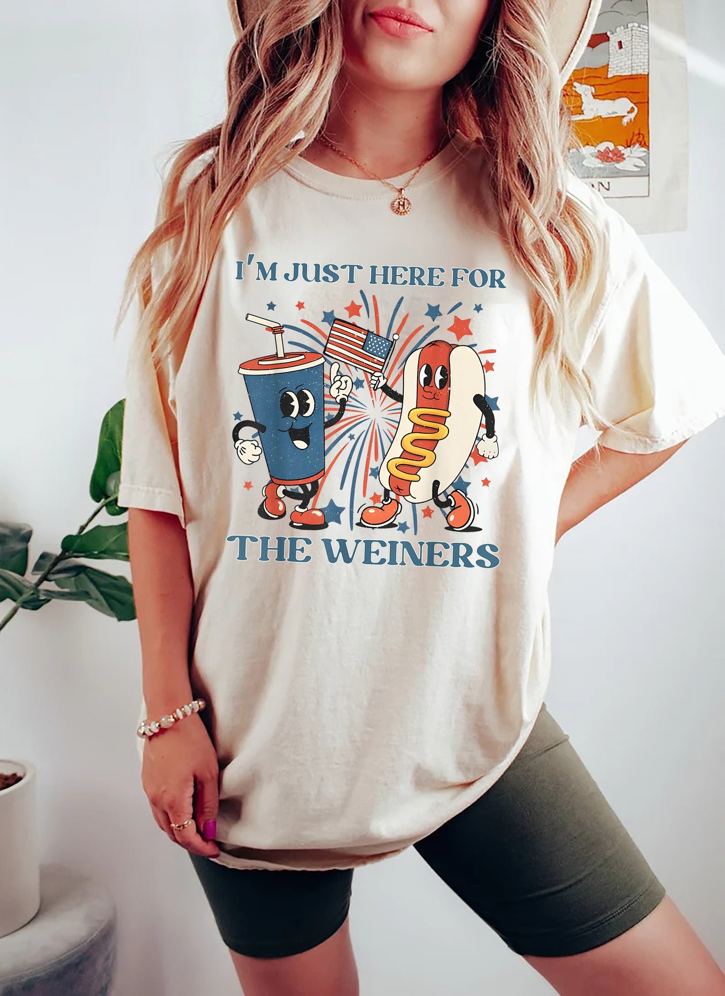 Just Here For The Wieners Shirt for 4th of July, Funny Hot Dot shirt, Independence Day tee shirt, Funny Retro 4th of July tshirt