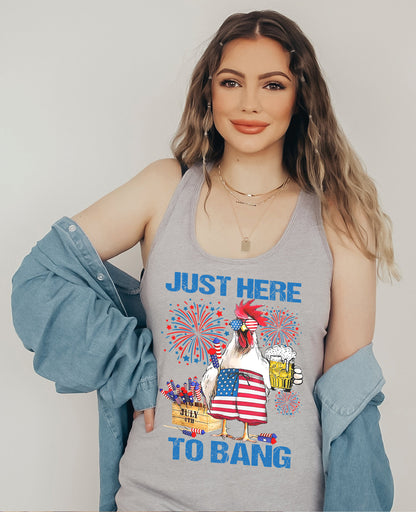 Just Here To Bang Tank Top, 4th Of July Firecracker Shirt, Funny 4th Of July Shirt, Fireworks Shirt, 4th of July Shirt, 4th of July Party T-shirt