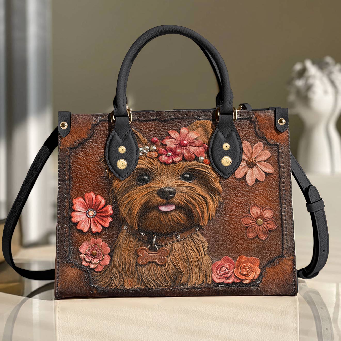Leather Bag Wildflower Yorkie