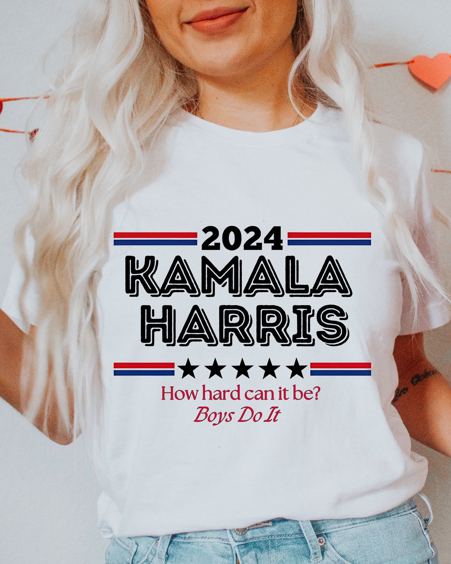 Kamala Harris 2024- How Hard can it be -President USA T-Shirt - Girl Shirt