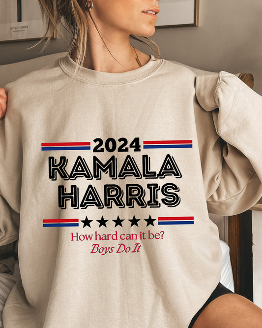 Kamala Harris 2024- How Hard can it be -President USA T-Shirt - Girl Shirt