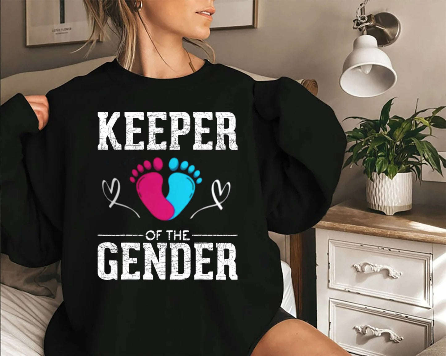 Keeper of the Gender Shirt, Funny Gender Reveal Party T-shirt, Team Boy Tee, Team Girl, Baby Announcement T-shirt, Gender Reveal Idea Reveal skjorte