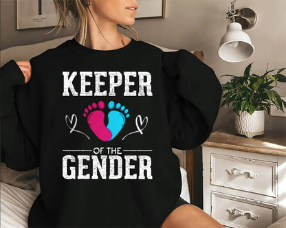 Keeper of the Gender Shirt, Funny Gender Reveal Party T-shirt, Team Boy Tee, Team Girl, Baby Announcement T-shirt, Gender Reveal Idea Reveal skjorte