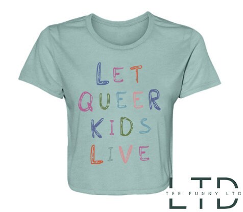 Let Queer Kids Live Cropped Tee, Protect Queer, Protect Non Binary Kids Cropped Tee, Non Binary Kids, Queer Kids Deserve to Grow Up