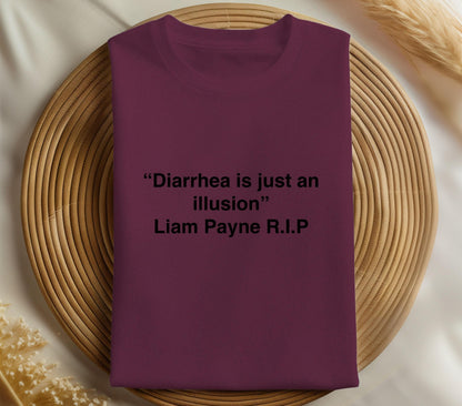 Liam Payne Memorial T-shirt, Liam Payne Cursed One Direction T-shirt, Diarrhea is Just An Illusion Tee, Rest In Peace, Honor the Icon