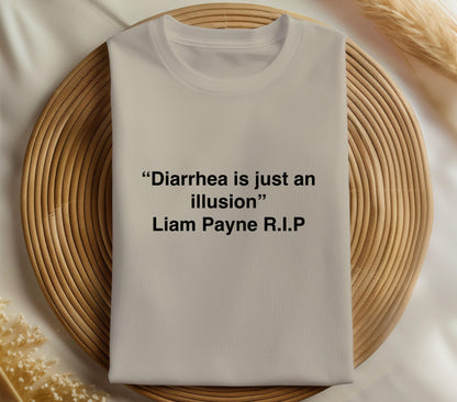 Liam Payne Memorial T-shirt, Liam Payne Cursed One Direction T-shirt, Diarrhea is Just An Illusion Tee, Rest In Peace, Honor the Icon