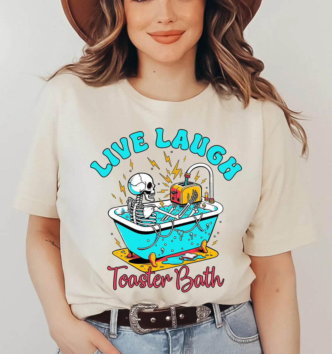 Live Laugh Toaster Bath Sweatshirt, Unisex Hoodie,Tshirt Funny Sarcasm Gifts for Girlfriend Gifts for Girls Gifts for Sister Humorous Outfit