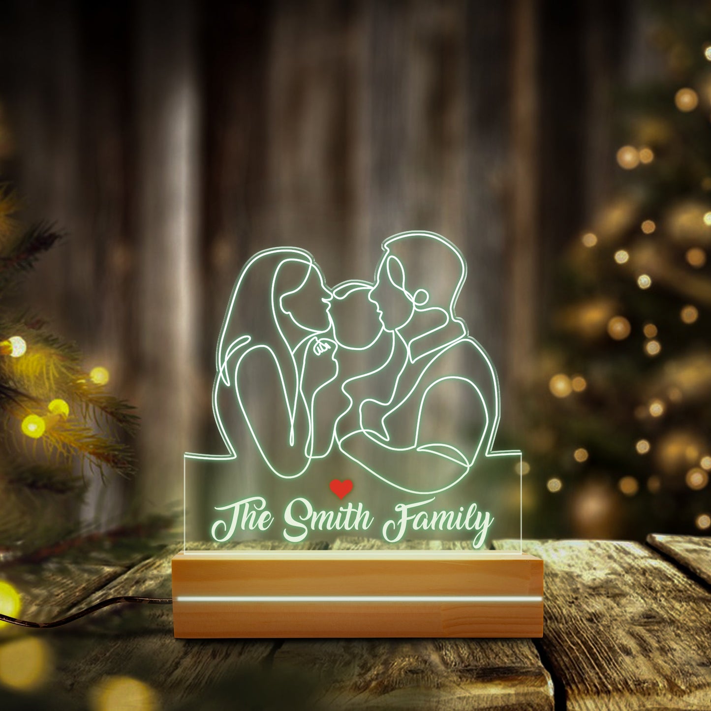 Personalized Family Night Light, Personalized Gift for Family, Bedroom Decoration, Gift for Christmas Family, Home decoration