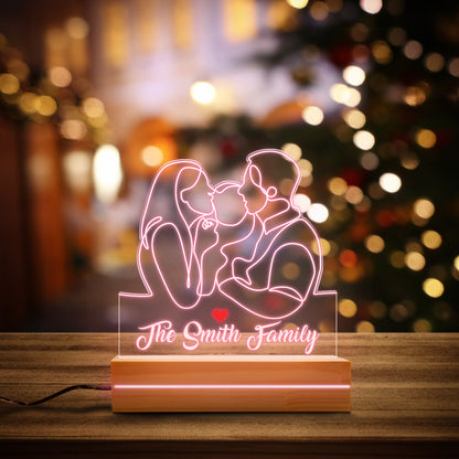 Personalized Family Night Light, Personalized Gift for Family, Night light girl boy bedroom bedside light, Gift for Christmas Family, Home decoration