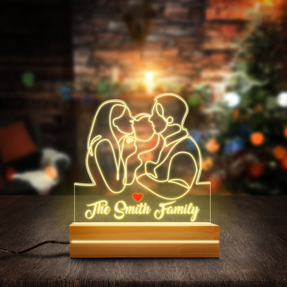 Personalized Family Night Light, Personalized Gift for Family, Bedroom Decoration, Gift for Christmas Family, Home decoration