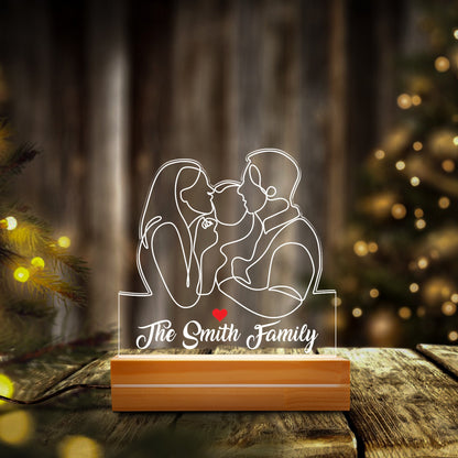 Personalized Family Night Light, Personalized Gift for Family, Bedroom Decoration, Gift for Christmas Family, Home decoration