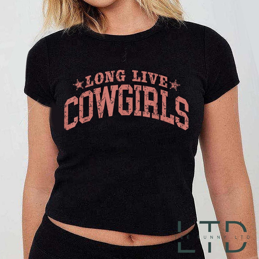 Long Live Cowgirls Cropped Tee, Cute Country Cropped Tee, Cowgirl Shirt, Western Tee, Oversized Graphic Cropped Tee, Western Graphic Tee