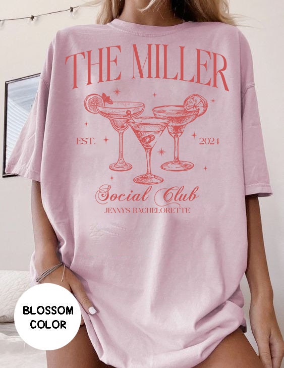 Luxury Bachelorette party shirt, Custom Name Crewneck Shirt, Social Cocktail Club Bachelorette, Bridal Party Gifts,Bride Wedding favor Shirt