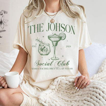 Luxury Bachelorette Merch Comfort Colors, Charleston Bachelorette Las Vegas Shirts, Custom Name Tee,Cocktail Social Club, Bridal Party Shirt