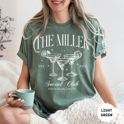 Luxury Bachelorette party shirt, Custom Name Crewneck Shirt, Social Cocktail Club Bachelorette, Bridal Party Gifts,Bride Wedding favor Shirt