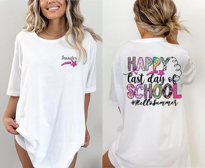 Last Day Of School Retro Shirt, Funny Teacher Shirt, School T-Shirt, End Of School Tee, Happy Last Day Of School Shirt, Teacher Gift tee