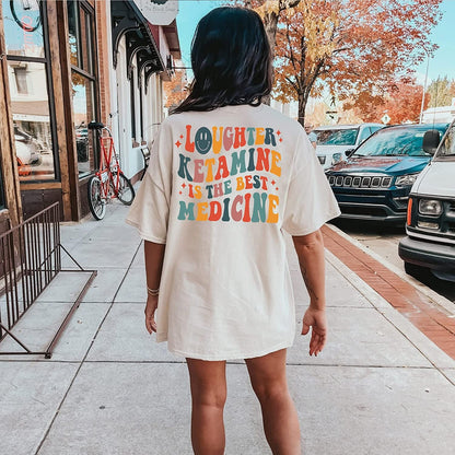 Laughter Ketamine Is The Best Medicine Sweatshirt, Registered Nurse Shirt, Belly Laugh Day Long Sleeve, RN Hoodie Gift for Nurses, Nurse Tee