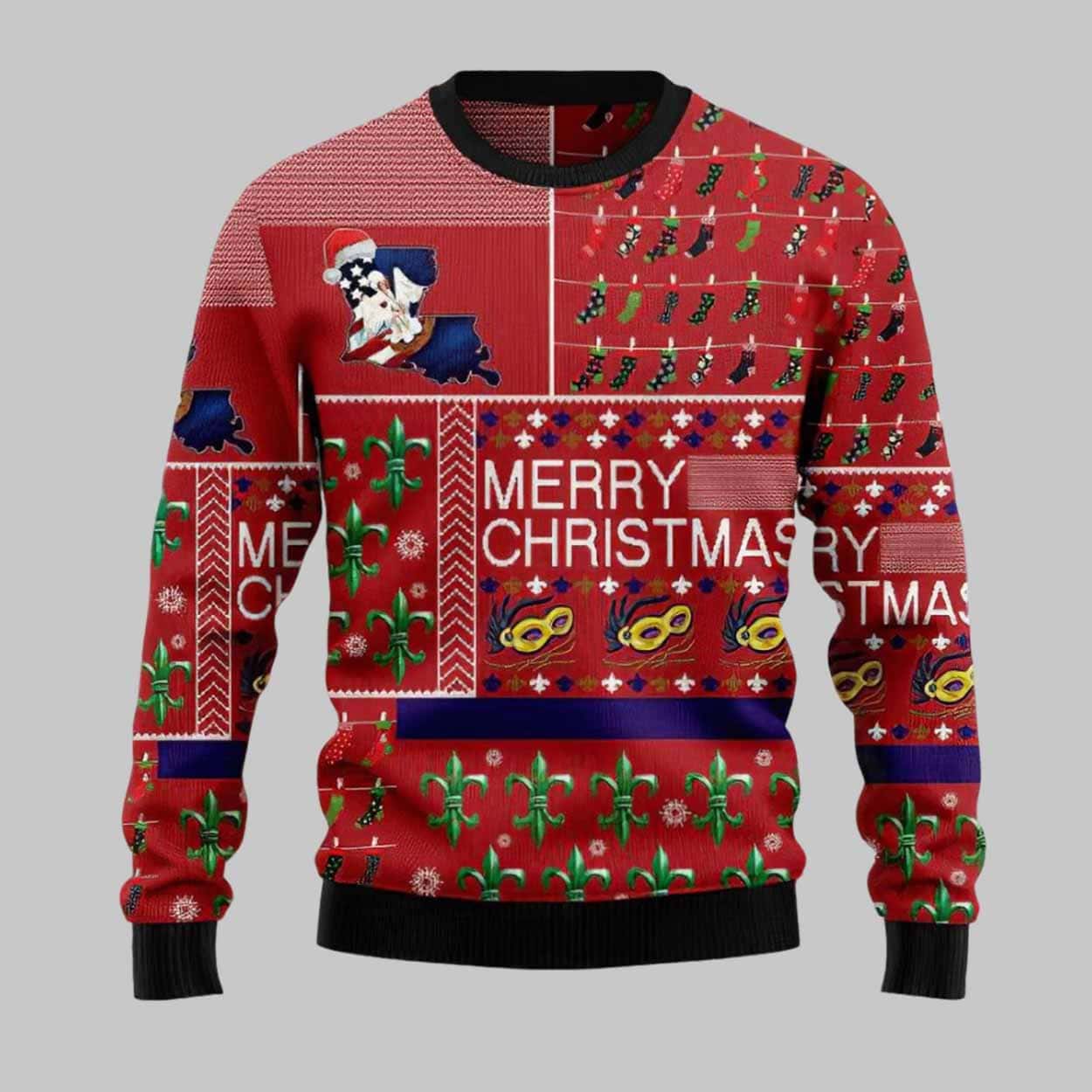 Louisiana Merry Christmas Ugly Christmas Sweater
