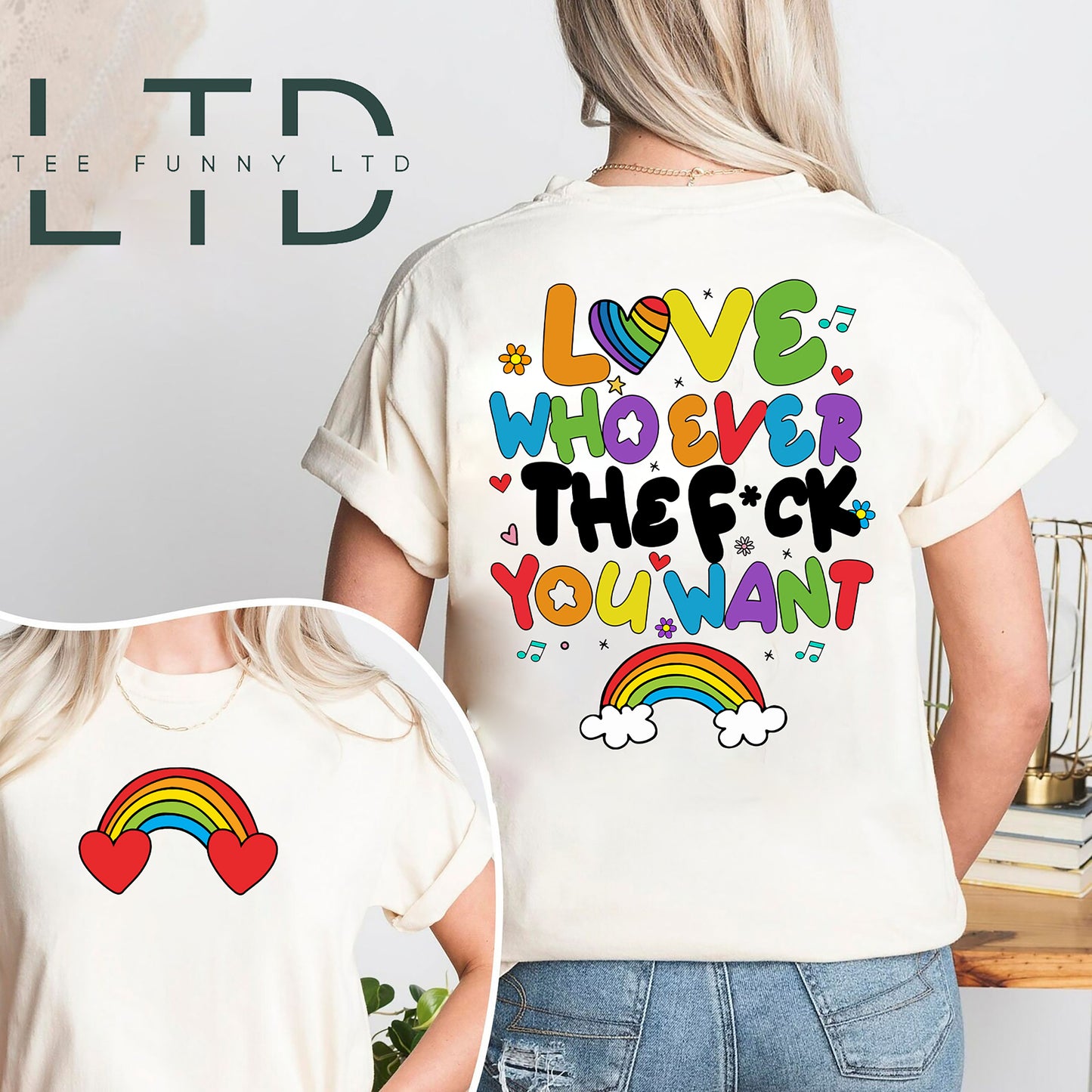 Love Whoever The Fuck You Want Shirt, LGBTQ Rainbow Cute Hearts Shirt, Pride Month Shirt, Pride Ally Shirt, Be Gay ShirT