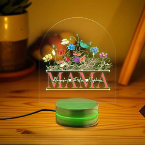 Custom Night Light for Mom, Custom Name Night Light With Birth Flower, Gift for Mommy, Gift for Mother, Mom Birthday Gift, Gift for Mama