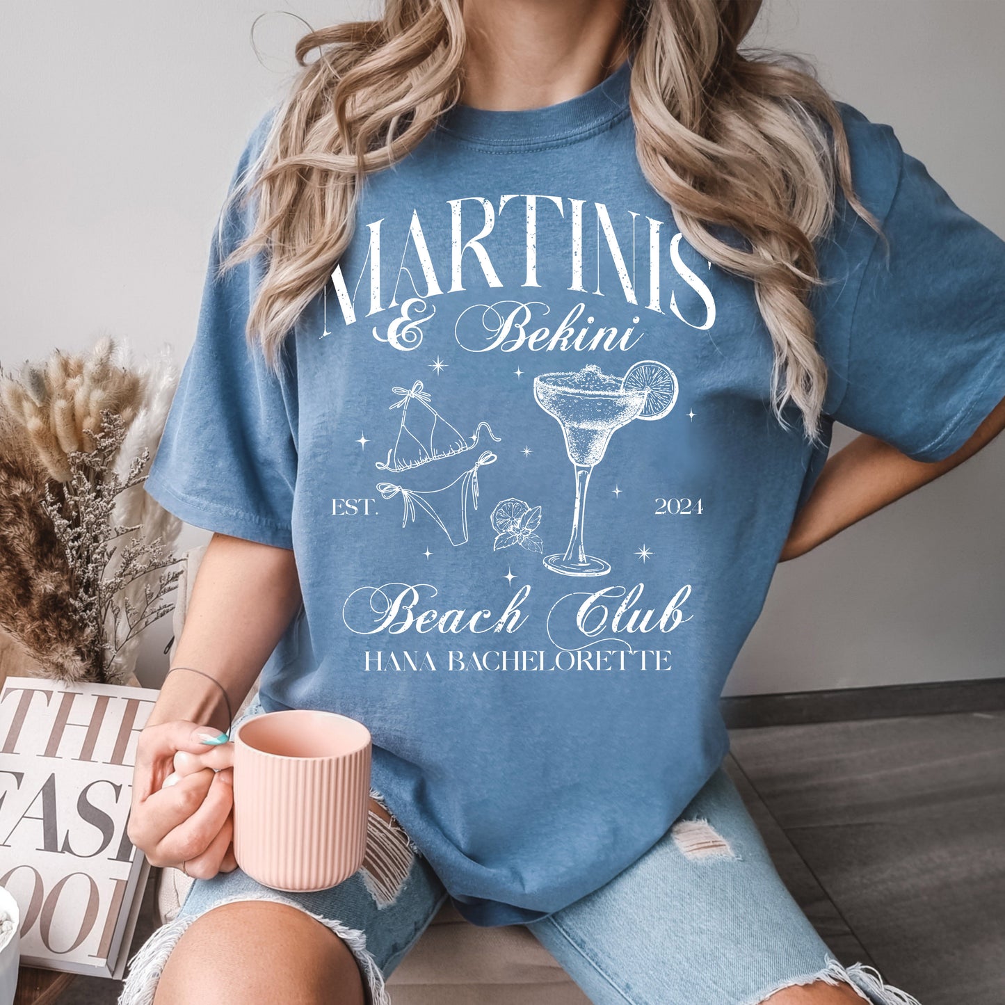 Martinis and Bikinis,Beach Bachelorette Party Shirt,Comfort Colors Personalized Luxury Bachelorette,Custom Bride,Social Club Bach Shirt