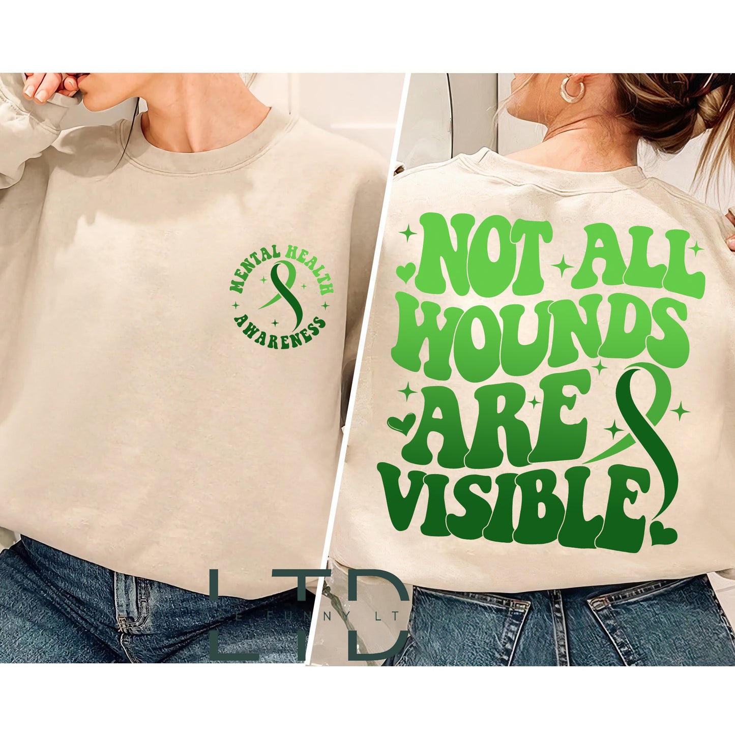 Mental Health Awareness Shirt, Mental Health Shirt, Not All Wounds Are Visible, Anxiety Shirt, Special Education Teacher Shirt