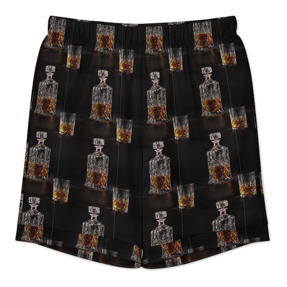 Men's Pajama Set With Whiskey Decanter Print, Ice Silk Loungewear For Men, Two Piece Sleepwear Shorts Set, Gift For Whiskey Lovers 4327374161