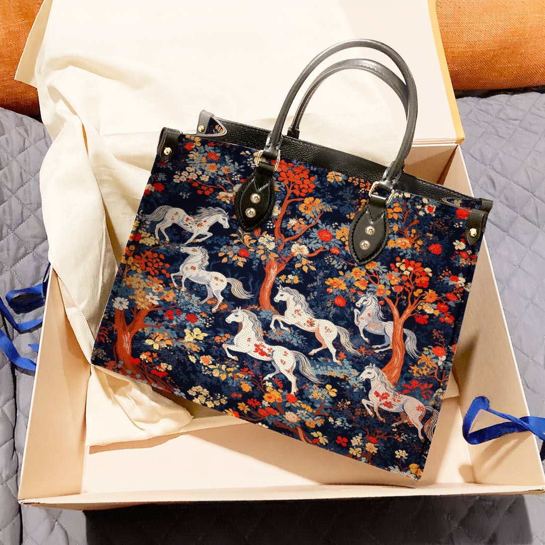 Leather Bag Enchanted Horses