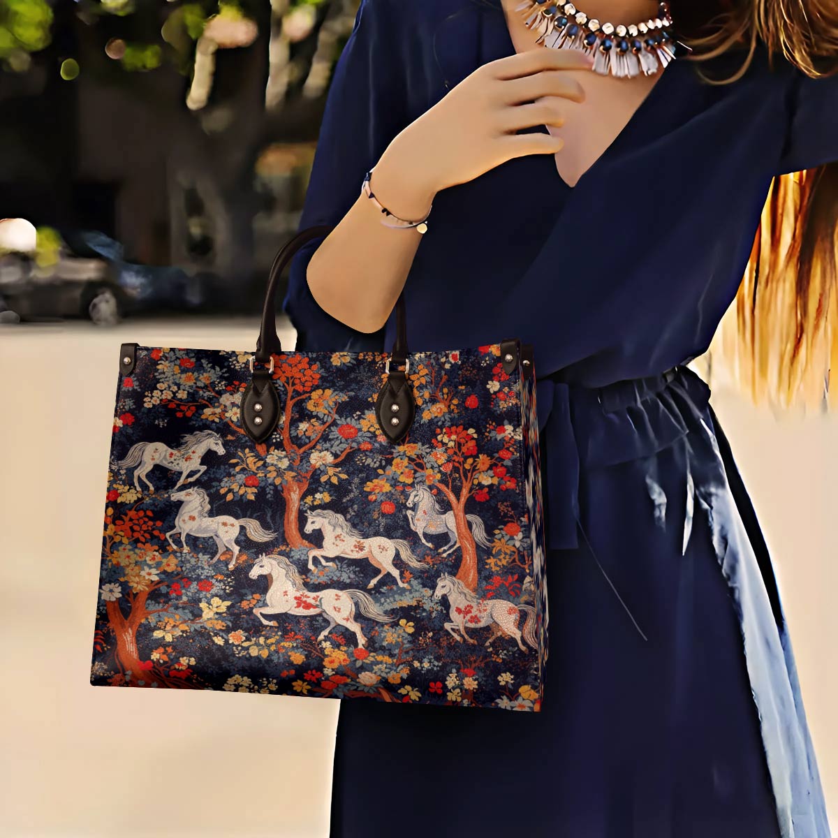 Leather Bag Enchanted Horses