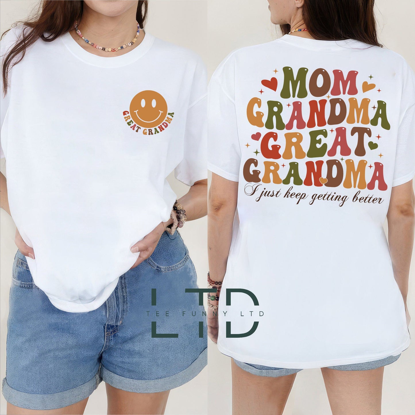 Mom Grandma Great Grandma Shirt, New Grandma Shirt, Mother's Day Gift, Pregnancy Announcement, Mom Shirt, Grandma Shirt, Gift For Mother