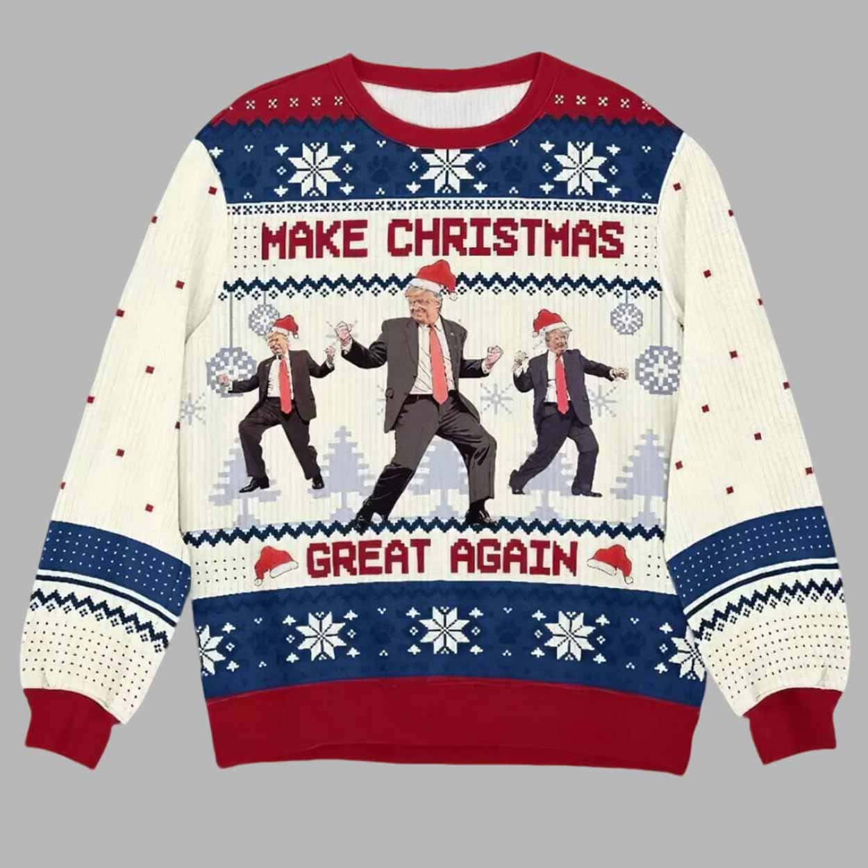 Make Christmas Great Again Trump Dances Ugly Christmas Sweater