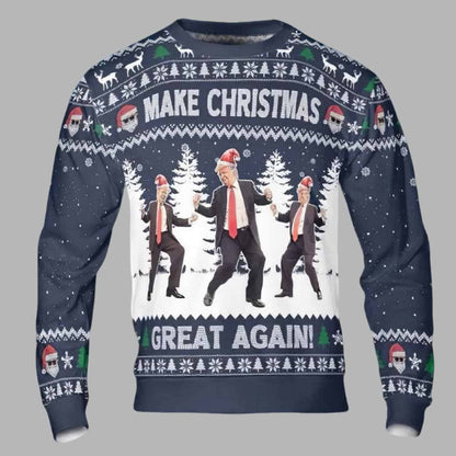 Trump Dancing Make Christmas Great Again Ugly Christmas Sweater