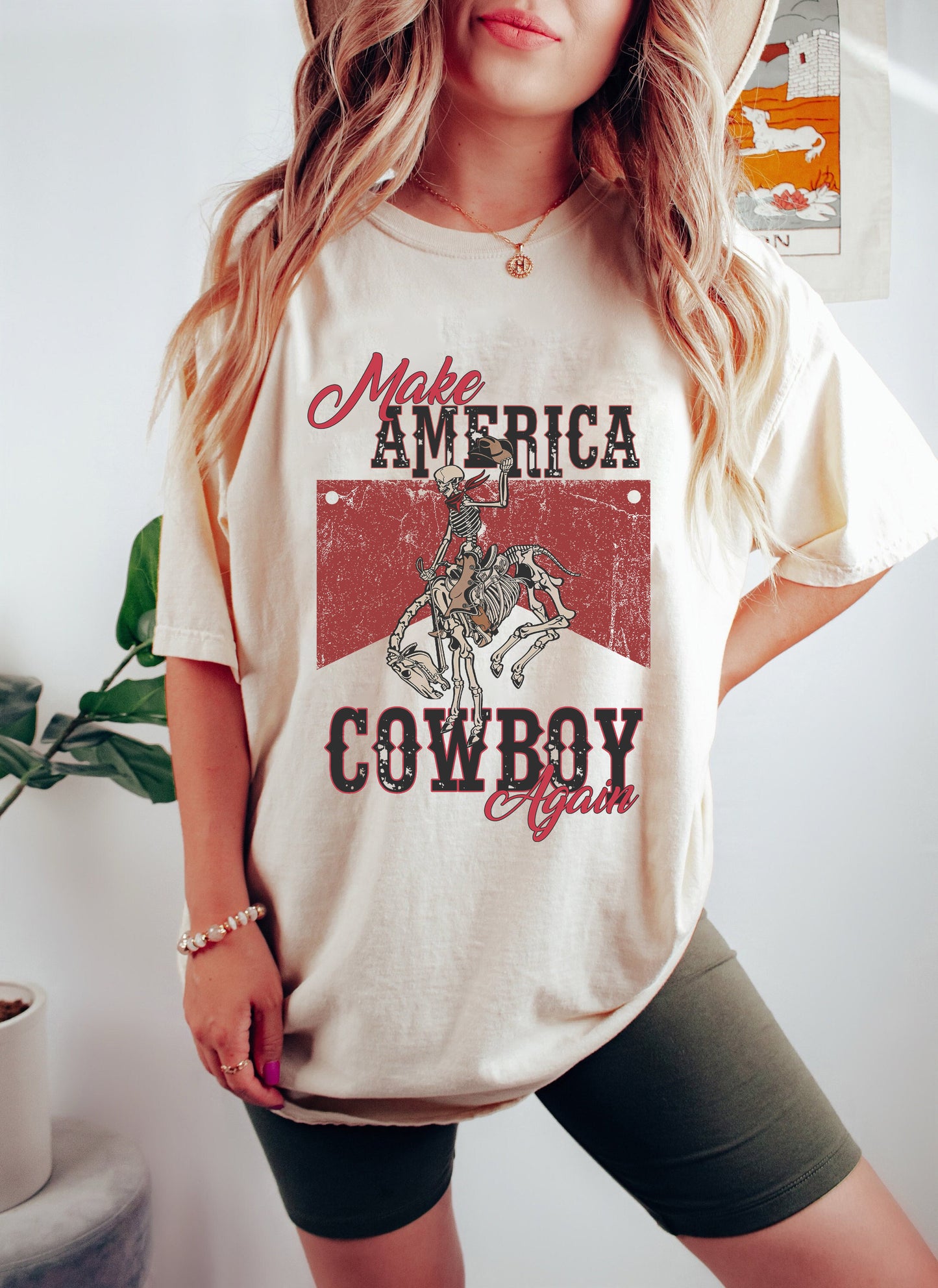 Make America Cowboy Again-skjorte, Cowboy-skjorte, Patriotic Western-skjorte, Cowgirl-T-shirt, Western-skjorte, Western Graphic-T-shirt, 4. juli-skjorte1