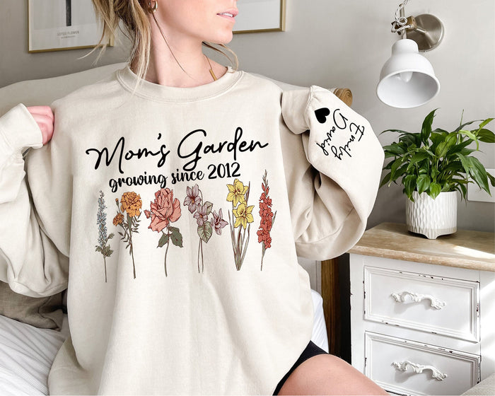 Mama's Garden Growing Since with Custom Birth Flower, Mama's Garden Shirt, Grandma's Garden Shirt, Personalized Name Flower Shirt, Cool Mom