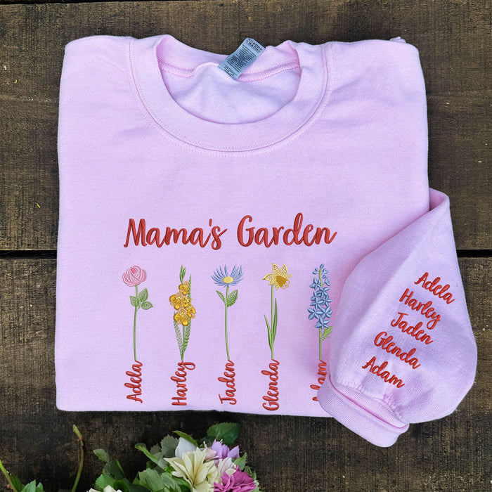 Mama's Garden Sweatshirt or Hoodie, Custom Embroidered Mama's Garden Gift