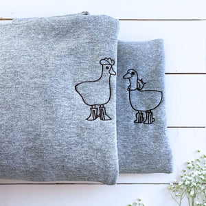 Matching Duck Sweatshirt or Hoodie, Custom Embroidered for His & Hers Valentines Gifts