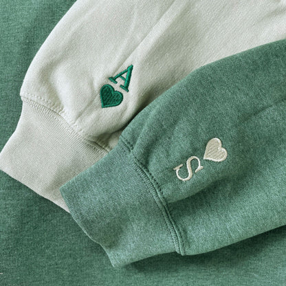 Matching Sweatshirt For Couple, Custom Embroidered Anime Cat Crewneck, Anniversary Gift For Couple