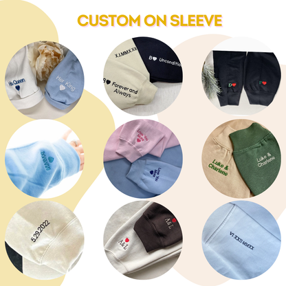 Matching Sweatshirt For Couple, Custom Embroidered Anime Cat Crewneck, Anniversary Gift For Couple