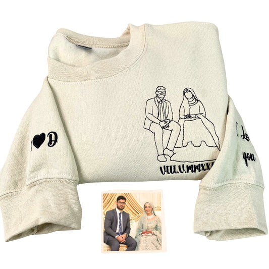 Matching Zip Up Hoodies or Sweatshirts, Custom Embroidered Anniversary Gifts For Couples